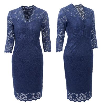 China New Products Anti-static Women Lace Dress Women Formal Office Ruched Lace Shorts Sheath Dress for sale