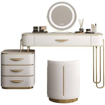 China Custom Made Luxury Minimalist Dressing Table Wind INS Dressing Table Solid Wood Italian Dressing Table Light for sale