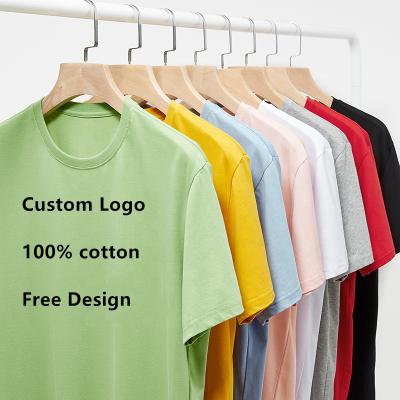 China high quality Anti-wrinkle dtg print camisas design simple plain unisex custom printed logo embroidery graphic t-shirts for sale