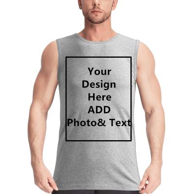 China Anti-pilling China Supplier Customize Sports Fitness Gym Tank Tops Vests Singlets Custom Men for sale