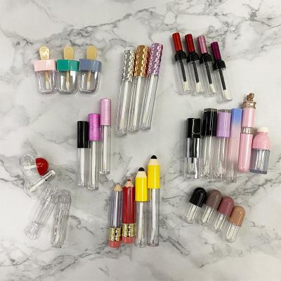 China Cosmetic Packaging Stock Goods Lip Gloss Tube Luxury Empty Container Custom DIY Lip Gloss for sale