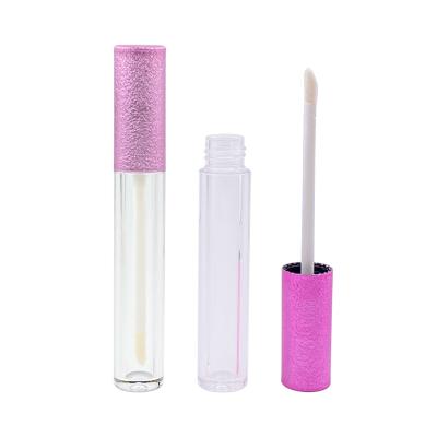 China Luxury Empty Custom Cosmetic Container Lip Gloss Packaging Stock Goods Purple Pink Tube for sale