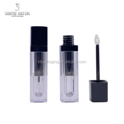 China Cosmetic Packaging Stock Goods Fit Empty Custom Black Lip Gloss Tube Container for sale