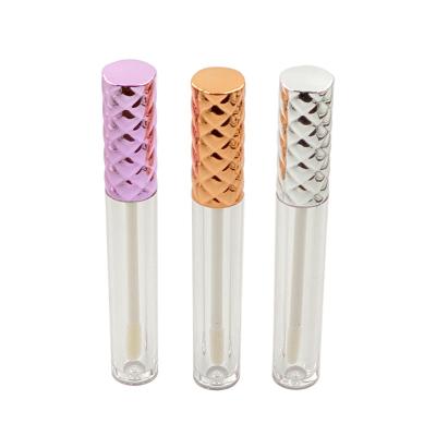 China Cosmetic Packaging Stock Goods Empty Silver Diamond Custom Lip Gloss Tube Packaging Container for sale