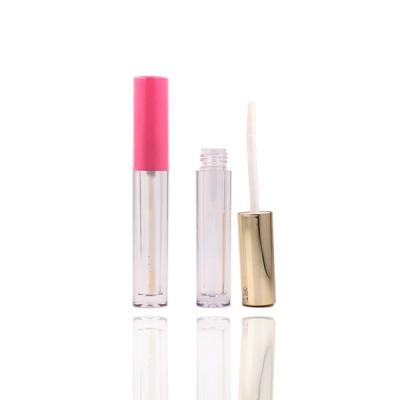 China Recyclable Pink Empty Lip Gloss Tube Makeup Packaging Custom Gold Lip Gloss Tubes With 2ml Magic Wands Wholesale for sale