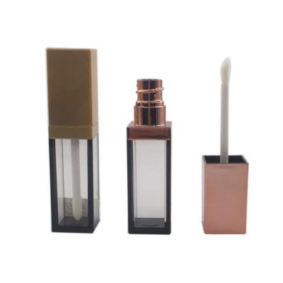 China New 2022 Recyclable Rose Gold Square Empty Tube OEM Lip Gloss Tube 5ml Lip Gloss Containers With Wands Packaging for sale