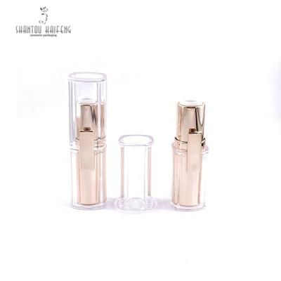 China Cosmetics Custom Make Your Own Lipstick Luxury Clear Lipstick Tube Square Empty Lipstick Rose Gold Container for sale