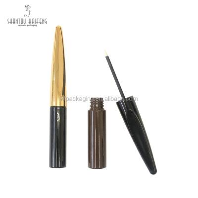 China New Gold Eyeliner Tubes Recyclable Single Round Empty Mascara Packaging Long Thin Empty Eyeliner Tube Gold for sale