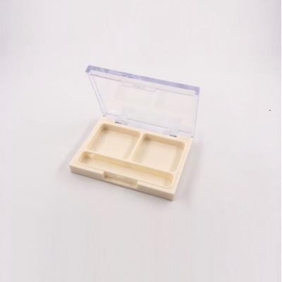 China Eco-friendly Mini Nude 2 Colors Cosmetic Cute Container Rectangle Empty Eyeshadow Palette Container for sale