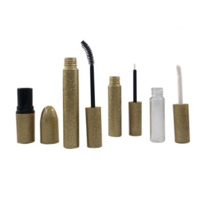 China Custom Recyclable KF Golden Lip Gloss Tube Gloss Cosmetic Packaging Luxury Glittering Full Lines for sale