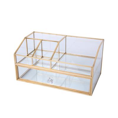 China Sustainable Minimalist Cosmetic Box Skin Care Product Perfume Box Metal Glass For Office for sale