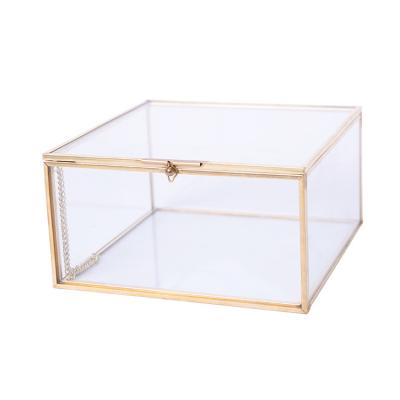 China Wholesale Custom Clear Glass Square Jewelry Box Storage Box Jewelry Display Box for sale