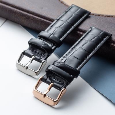 China High Quality Genuine Leather Watch Band Accessories Rose Gold Buckle 10-24mm Leather Watch Bands Straps Brown Colors Watch Bands for sale