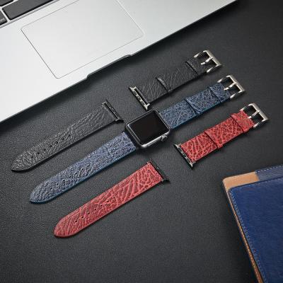 China Genuine Leather Leather Watchband For Apple Watch Changeable Watchband Customized For Popula Luxury Dress Men 38 40mm 40 42mm for sale