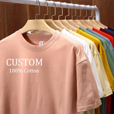 China Anti-wrinkle OEM T-shirts Custom Logo Pattern Heat Press Embroidery DTG Screen Printing High Quality 100% Cotton Men's Unisex T-shirts for sale