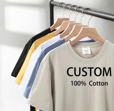 China High Quality Anti-Wrinkle Men Printing Your Brand Logo White T-shirt Custom 210gsm Cotton 100% Private Label T-shirt for sale