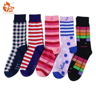 China Small Antibacterial Fly Bird Custom Clean Funny Logo Cotton Design Cardboard Dress Fancy Colorful Thick Socks Wholesale for sale