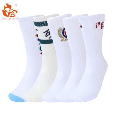 China Antibacterial Fly Little Bird Make Your Own Logo Sports Socks 100% Combed Cotton Men Crew Socks Terry Basketball Meais Warm Comfortable for sale