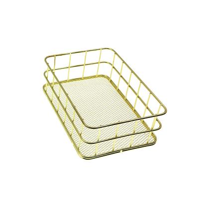 China Low Price Household Product Sustainable Iron Material Kitchen Metal Storage Baskets for sale