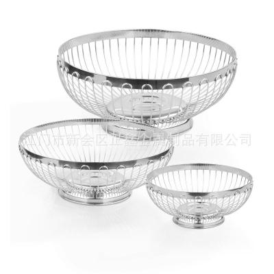 China Factory Supply Gray Wholesale Simple Stainless Steel Viable Kitchen Storage Basket for sale