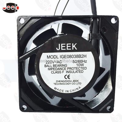 China Case fan or other hot selling purpose JEEK 8038 USA 80*80*38mm 4inch 230V AC cabinet fan axial thermostat for sale