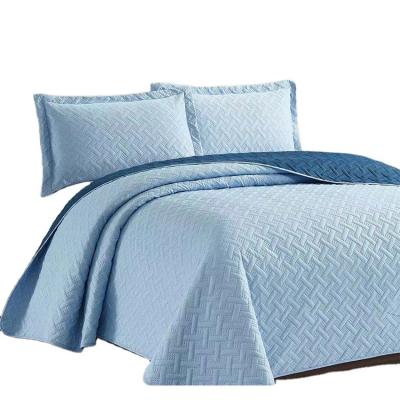 China Ultrasonic 3 PCs Blue Sky Cotton Comforter Bedding Set Anti-static Single Reversible Comforter Hotel Comforter Bedding Set for sale