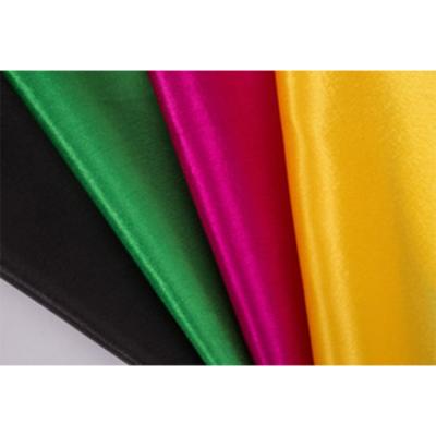 China Breathable Factory Direct Solid Color Dyed Polyester Satin Home Textile Fabric Polyester Satin Fabric 100% Polyester for sale