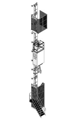 中国 12/18/建築敷地 300kg 500kg 750kg のための 24 の乗客のラック・ピニオンの起重機 販売のため