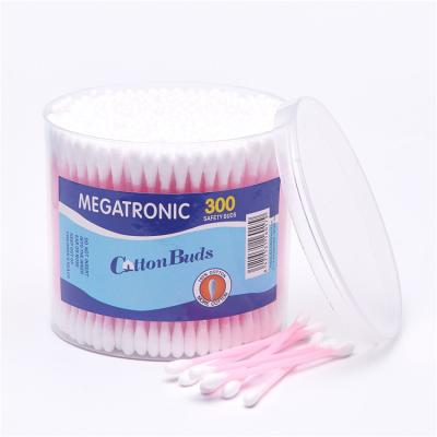 China 300pcs Daily Care Eco-Friendly Sterile Cosmetic Cotton Bamboo Plastic Swabs for sale