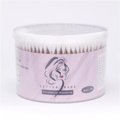 China Factory 500pcs Cheap Biodegradable Wooden Stick Cotton Buds Ear Cleaner for sale