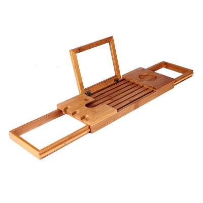 China Factory direct viable luxury bathtub bamboo wooden tub tray with sides shower widening organizer for sale