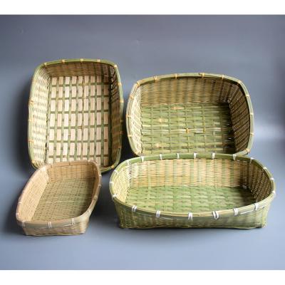 China Eco-friendly Durable Hot Selling Rectangular Handwoven Weaving Basket Customized Size Used To Hold Fruits And Vegetables Xinyi Bamboo Storage Basket for sale