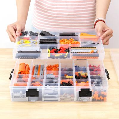 China 2022 sales HOT minimalist toy storage box small particles separation blocks parts matching box multi-layer transparent sorting cabinet for sale