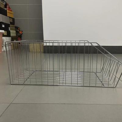 China Stocked Storage Basket Suitable For Supermarkets Accept Customized Large Stainless Steel Metal Wire Basket for sale