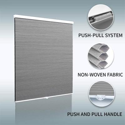 China Minimalist Top Down Pleated Top Bottom Auto Honeycomb Cellular Wireless Blind Cellular Shades for sale