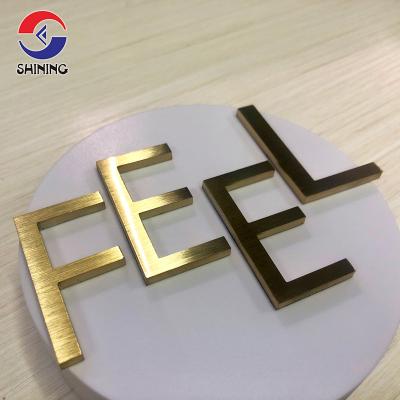 China Elegant Styles Shining High Quality Custom 304 Channels 5mm Thick Stainless Steel Brush Gold Signs Outdoor Sign For Cafe Decoration for sale