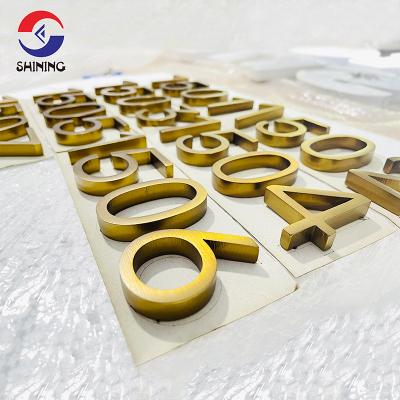 China SHINING Buildings 10mm Thickness 3D Stainless Steel Number Sign Non Electronic Signs Vintage Outdoor Metal Sign for sale