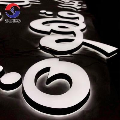 China SHINING Long Term Work Customized Acrylic Door Sign Led Illuminated Sign Letters Business Sign Led Outdoor Signage for sale