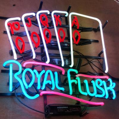 China SHINING High Brightness Wholesale Custom Neon Sign Glass Neon Led Signs Electronic Signs For Casino Poker for sale