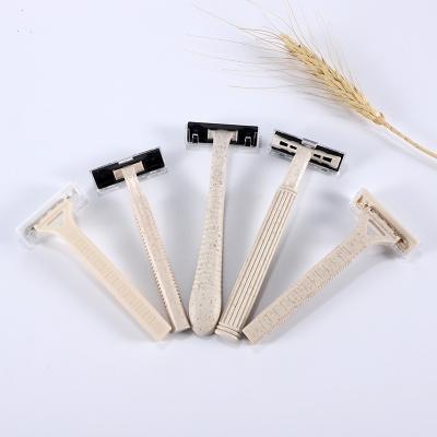 China Wholesale Eco - Friendly Twin Blade Travel Razor Razor Biodegradable Disposable Razor for sale