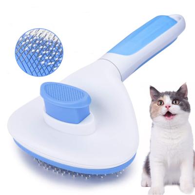 China Hot Stocked Amazon Sale Pet Grooming Brush Tool Self Cleaning Brush Dog Hair Slicker Slicker Brush Dog Comb For Pet Massage for sale