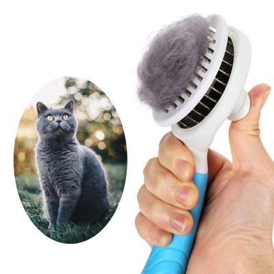 China Hot Stocked Amazon Sale Pet Grooming Brush Tool Self Cleaning Brush Dog Hair Slicker Slicker Brush Dog Comb For Pet Massage for sale