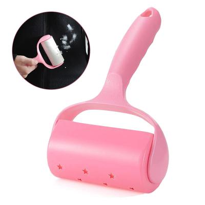 China Viable Wholesale Hot Selling Long Handle Fiber Roller Machine Strong Sticky Amazon Pet Hair Remover Fiber Roller for sale