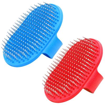 China Sustainable Pet Bath Brush, Pet Massage Brush Shampoo Dispenser, Silicone Soft Brush Rubber Bristle for Dogs and Cats Shower Grooming for sale