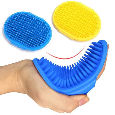 China Sustainable Pet Bath Brush, Pet Massage Brush Shampoo Dispenser, Silicone Soft Brush Rubber Bristle for Dogs and Cats Shower Grooming for sale