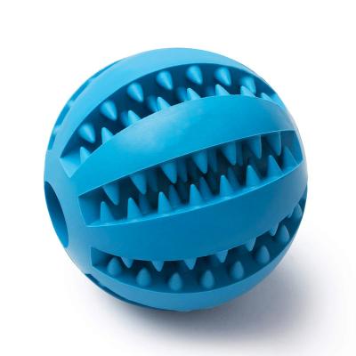 China Natural Rubber Dog Stocked Toys Dogs Chew Toys Tooth Treat Ball Extra-Hard Interactive Cleaning Elasticity Ball For Pets Products for sale