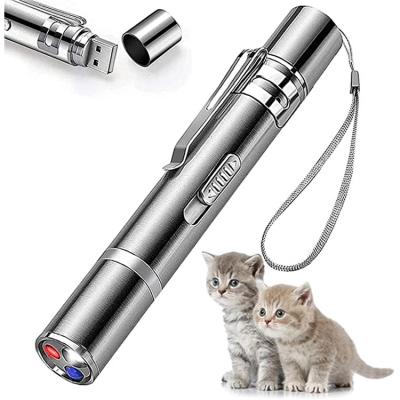 China New Arrival Riddle 3 Stored Interactive 7 Modes In 1 Cat Toy Pen Light Portable Usb Laser Pet Training Tool With 5 Models for sale