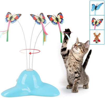 China Stocked All New Design Cat Accessories 360 Degree Automatic Butterfly Rotating Cat Toy For Paws Interactive for sale