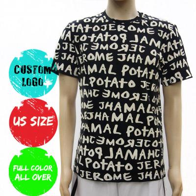 China Black Anti Shrink All Over Printing T Shirts Custom T-Shirt Printing for sale