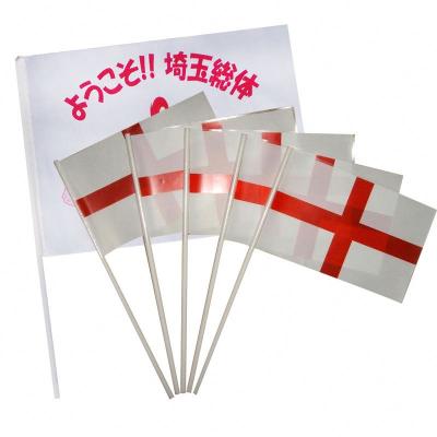 China Health Care Institutes Outdoor Sports Encourage Flag Polyester Fabric Canada Hand Waving Flag for sale